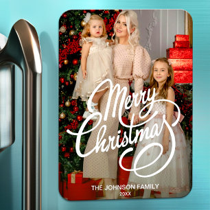 Íman Foto da família de cartões de natal de Natal Feliz
