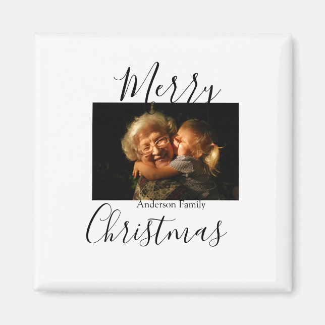 Íman Foto da família Feliz Natal, moderna e elegante ru (Frente)