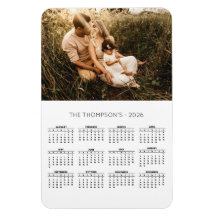 Foto da Família Moderna 2026 Calendário 12 Meses