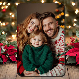 Íman Foto da família natalícia 4 x 6 Os três de nós