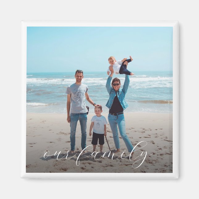Íman Foto da família personalizada (Frente)
