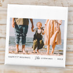 Íman Foto da família personalizada simples e minimalist<br><div class="desc">Design é composto por uma simples tipografia serif e de scripts lúdicos contra um fundo branco. Adicionar uma foto personalizada.</div>