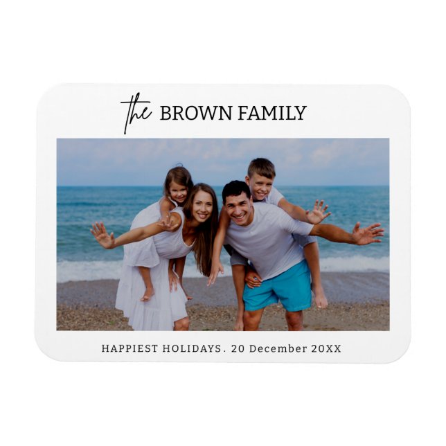 Íman Foto da família personalizada simples e minimalist (Horizontal)