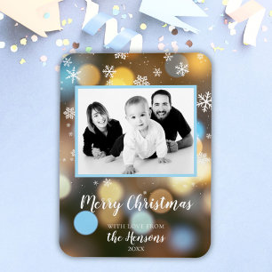 Íman Foto da Família Personalizável do Livro de Natal