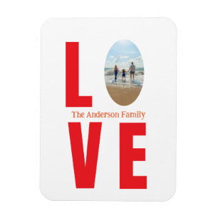 Íman Foto da família vermelha forma oval moderna simple