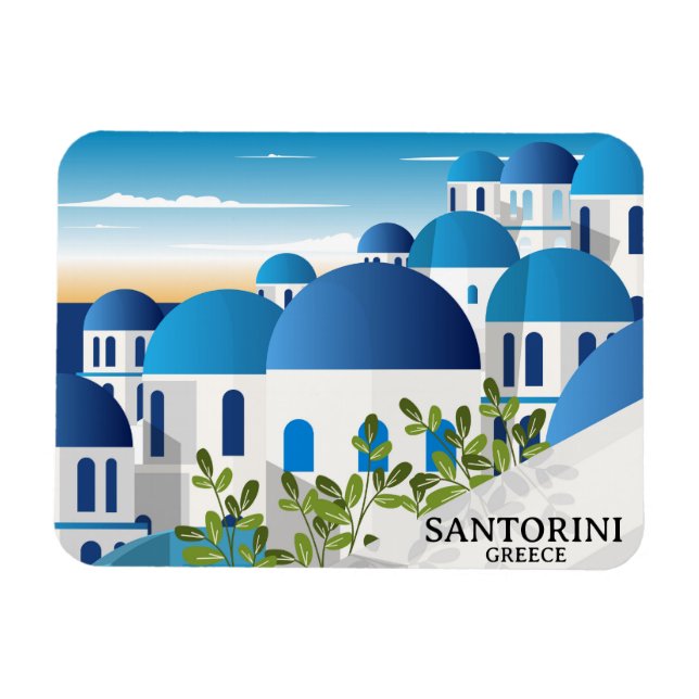Íman Foto da Grécia Bela Santorini (Horizontal)