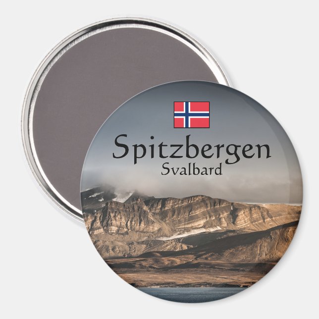 Íman Foto da Paisagem de Svalbard (Front/Back)