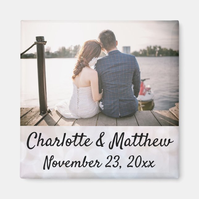 Íman Foto Da Tipografia Moderna De Casamento Obrigado (Frente)