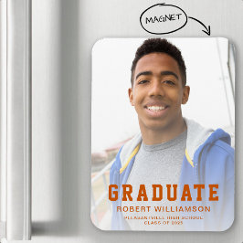 Íman Foto da Turma de 2025 Laranja Queimada Graduação