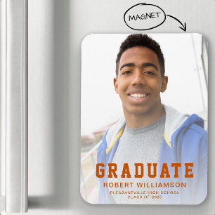 Íman Foto da Turma de 2025 Laranja Queimada Graduação