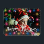 Íman Foto das Luzes de Natal Feliz<br><div class="desc">Acenda a sua cozinha,  escritório ou superfície magnética com o seu Feliz Natal Foto Magnet.</div>