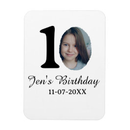 Íman Foto de 10° aniversário carta negrito crianças nom