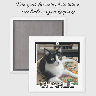 Íman Foto de animal de estimação com nome personalizado