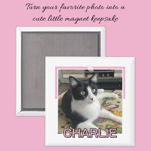 Íman Foto de animal de estimação nome personalizado ros