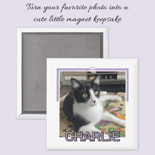 Íman Foto de animal de estimação nome personalizado rox