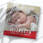 Íman Foto de Aniversário do Moderno Brilho Cor Obrigado<br><div class="desc">Design é composto por uma simples tipografia com fonte sans serif. Adicionar uma foto personalizada.</div>