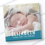 Íman Foto de Aniversário do Moderno Brilho Cor Obrigado<br><div class="desc">Design é composto por uma simples tipografia com fonte sans serif. Adicionar uma foto personalizada.</div>