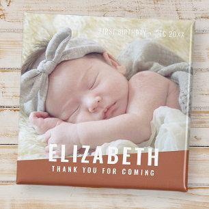 Íman Foto de Aniversário do Moderno Brilho Cor Obrigado