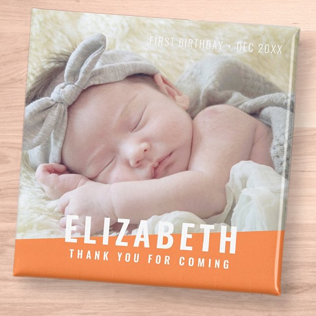 Íman Foto de Aniversário do Moderno Brilho Cor Obrigado (Criador carregado)