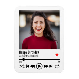 Íman Foto de aniversário feliz personalizada moderna