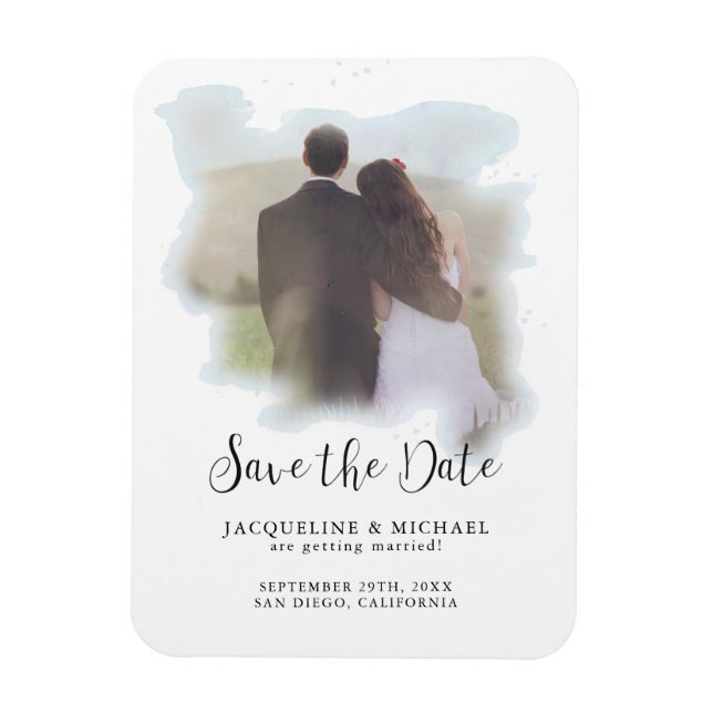 Íman Foto de Aquarela de Script Moderno Elegante Simple (Vertical)