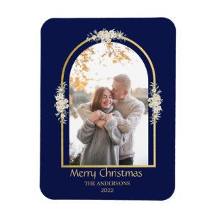 Íman Foto de Arca Floral Minimalista Moderna Blue