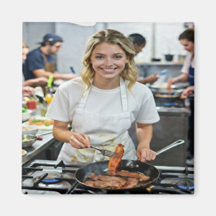 Íman Foto de Bacon Cozinhando Personalizar