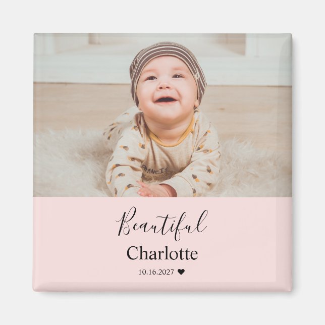 Íman Foto de Bebê com Nome Personalizado Lembrança (Frente)