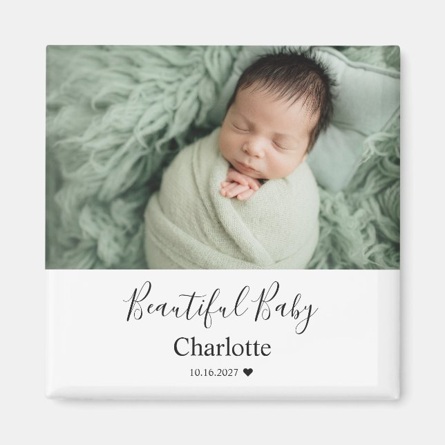 Íman Foto de Bebê com Nome Personalizado Lembrança (Frente)
