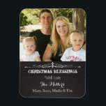 Íman Foto de Bênção de Natal Rustic Chalkboard<br><div class="desc">Ajude-os a lembrar-se de você o ano todo com o nosso Rústico Tampão de Natal Bênção. Para obter melhores resultados,  adicione uma imagem horizontal. Encontre mais presentes de feriado no TheInspirouEdge.</div>