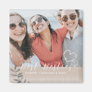 Íman Foto de Besties de Corações com Brilhante