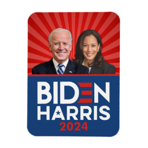 Íman Foto de Biden Harris - 2024 star - Azul Branco Ver