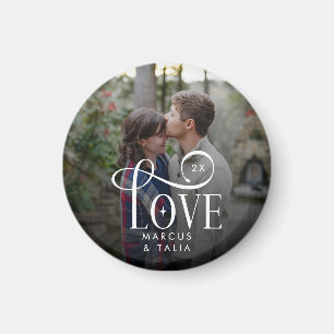 Íman Foto de Casais Engajados Personalizada Amor Roteir