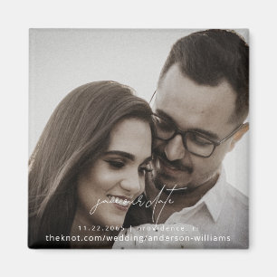 Íman Foto de Casal Contemporânea Salvar nossa Data