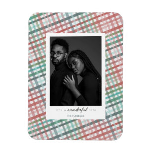 Íman Foto de casal em estampa xadrez pastel