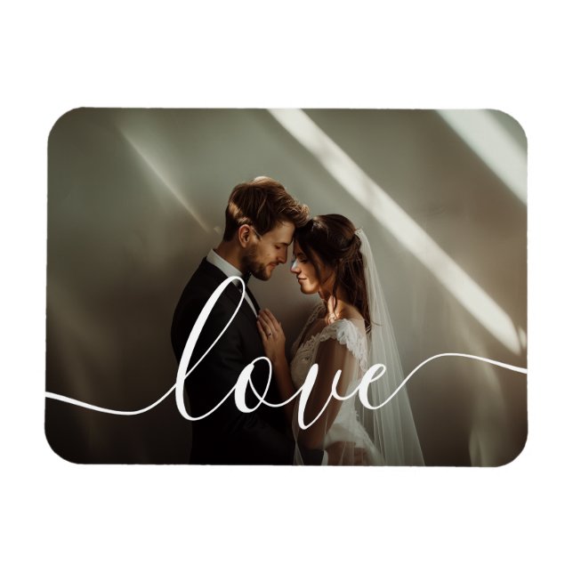Íman Foto de casal personalizada 'Amor' (Horizontal)