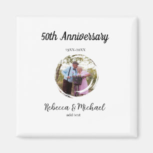 Íman foto de casamento de aniversário de 50 anos círcul
