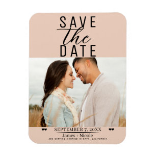 Íman Foto de casamento de Peach Save the Date