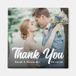 Íman Foto de casamento moderna em branco com letra negr