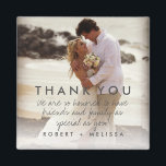 Íman Foto De Casamento Obrigado A Favor Da Mensagem<br><div class="desc">Este obrigado de casamento personalizado que vocês magnatas são a maneira perfeita de dizer obrigado aos seus convidados de casamento. Personalize com a sua fotografia,  o obrigado da mensagem e os nomes. Pode ser usado como obrigado ou como favores de casamento.</div>