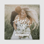 Íman Foto De Casamento Obrigado Favor<br><div class="desc">Obrigado magnatas pelos convidados do casamento - personalizados com sua foto e nomes.</div>