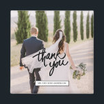 Íman Foto De Casamento - Obrigado Por<br><div class="desc">Obrigado por imãs para seus convidados de casamento com sua foto e seus nomes. Visite nossa loja para ver todos os nossos produtos de favorecimento de casamento.</div>