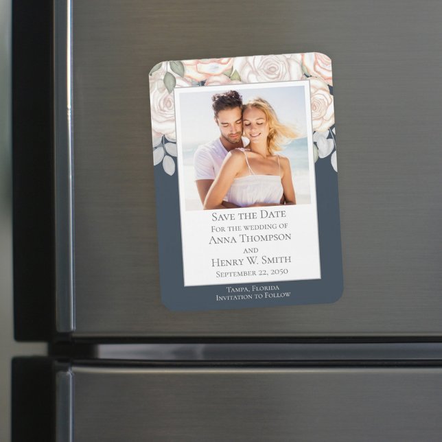 Íman Foto de casamento personalizada para aviso de data (Criador carregado)