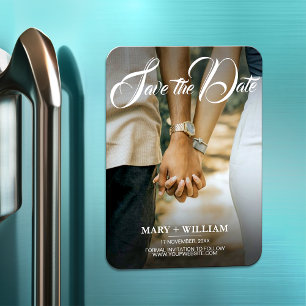 Íman Foto de casamento simples e elegante salvar a data