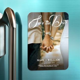 Íman Foto de casamento simples e elegante salvar a data