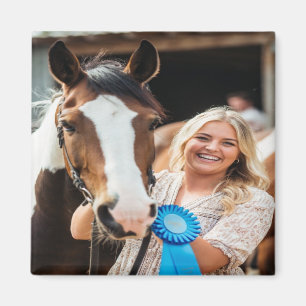 Íman Foto de Cavalo de Exposição de Gado Personalizada