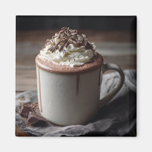 Íman Foto de Chocolate Quente Cremoso com Chantilly