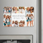 Íman Foto de Colagem BFF Elegante para Melhores Amigos<br><div class="desc">Magnet de Fotografias Grande Personalizado "Melhor Amigo". Este simples e sincero ímã fotográfico é uma forma doce de celebrar sua amizade. Ele oferece espaço para oito fotos, organizadas em volta da fronteira para mostrar suas memórias favoritas juntas, enquanto mantém o foco no texto significativo no centro. No meio, "Melhor Amigo"...</div>