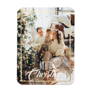 Íman Foto de confetti de estrela de ouro de Natal