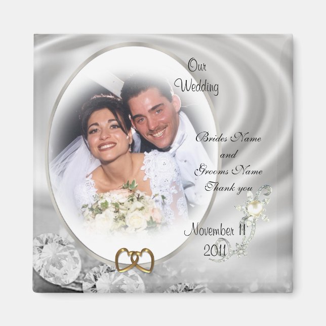Íman Foto de diamantes de Casamento Magnet (Frente)